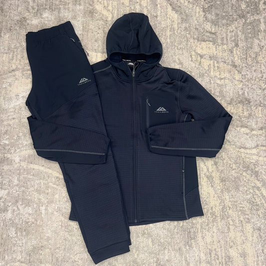Trailberg District Gridded Fleece Tracksuit Navy