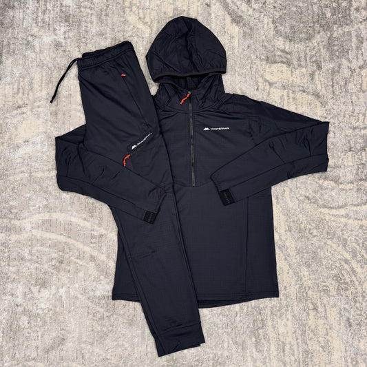 Monterrain Dinar Quarter Zip Tracksuit Black/Tango