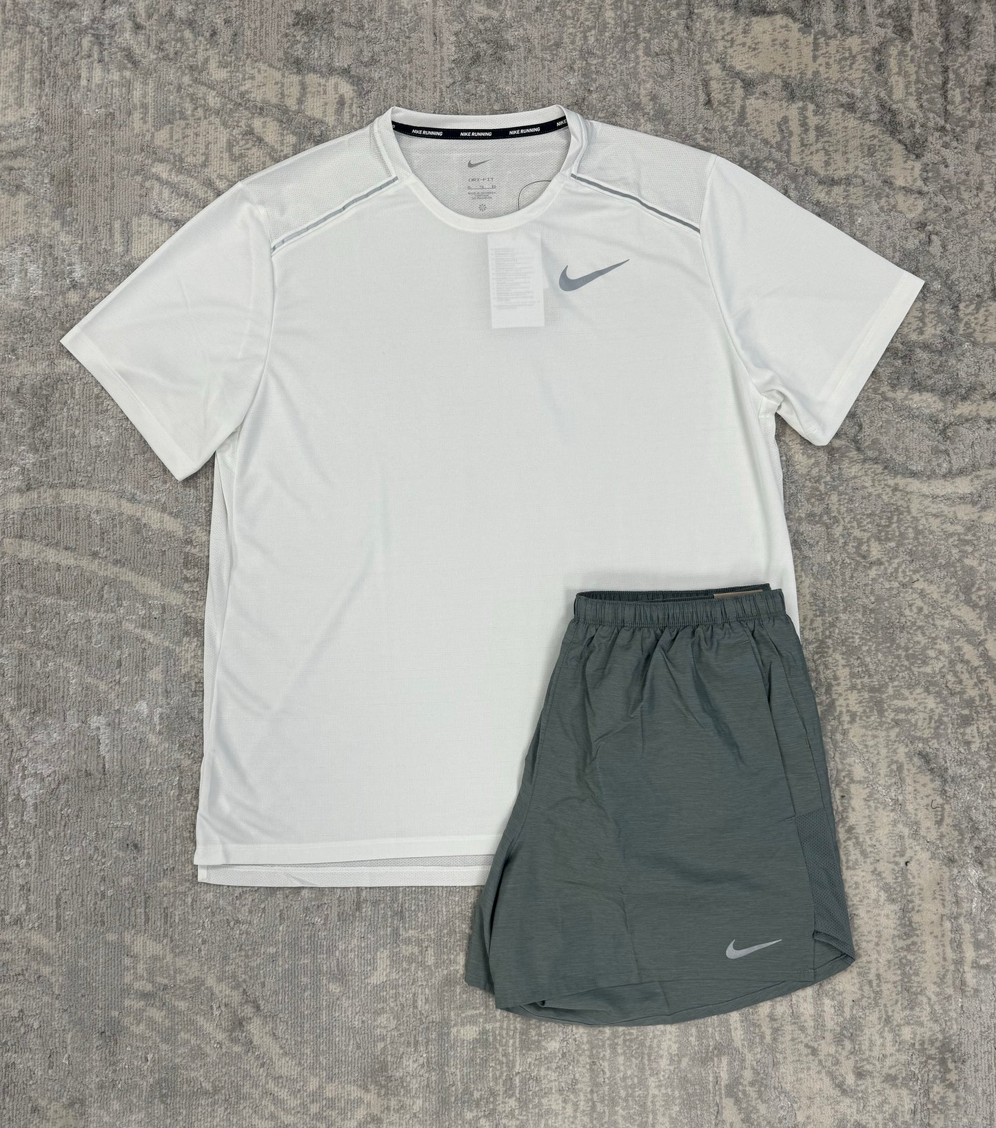 Nike Miler T-shirt Set Platinum White