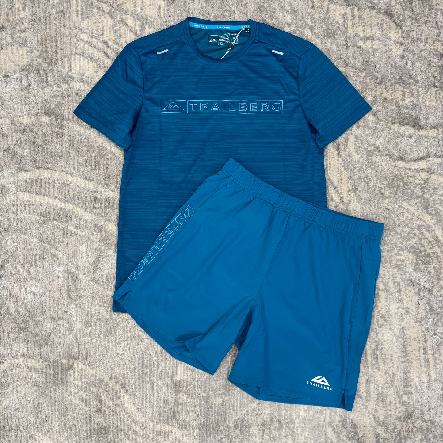 Trailberg Strip Logo Twin Set Aqua Blue